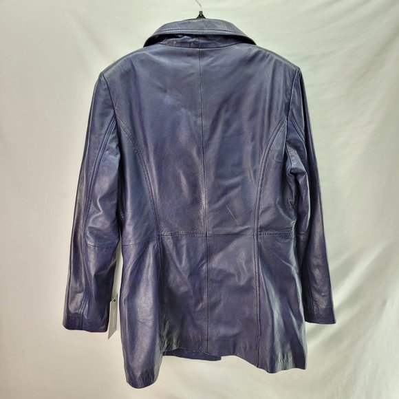 Boutique Of Leathers Women's Leather Jacket Blue - Size 14 - Picture 2 of 8